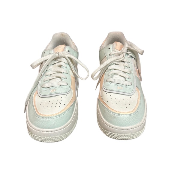 Nike Air Force 1 Low Shadow Green White and Pink Sneakers Size 10.5 - Picture 5 of 9